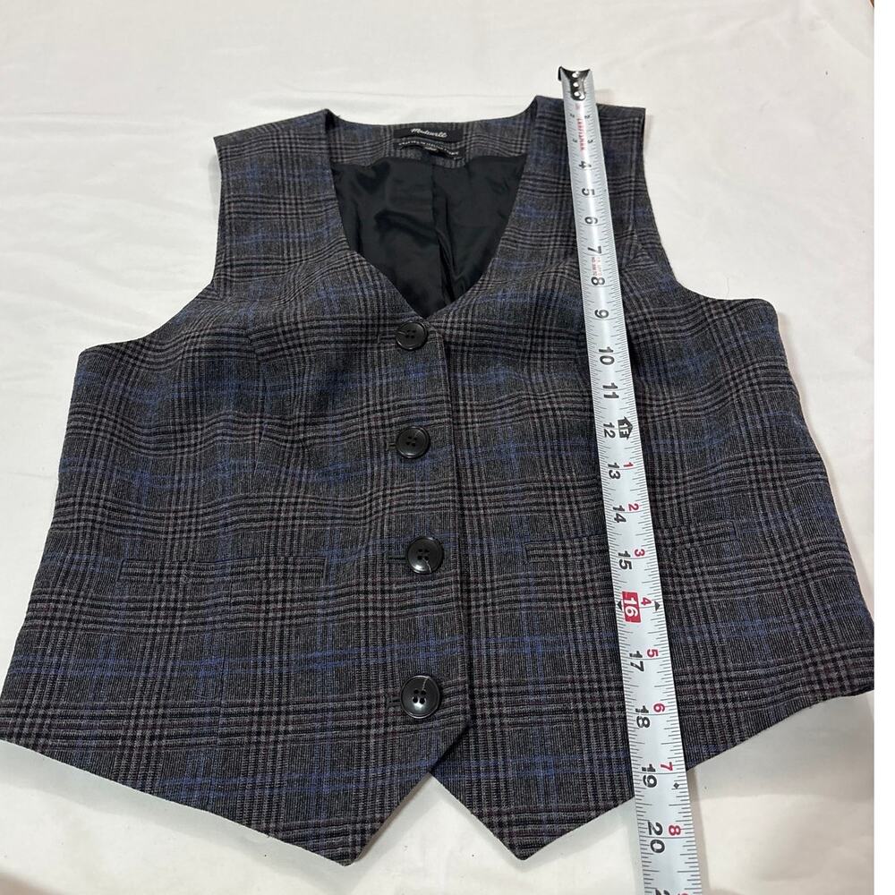 Madewell Womens 2 Wool Blend Suiting Vest Houndstooth Wool Blend Office Academia - Picture 10 of 11